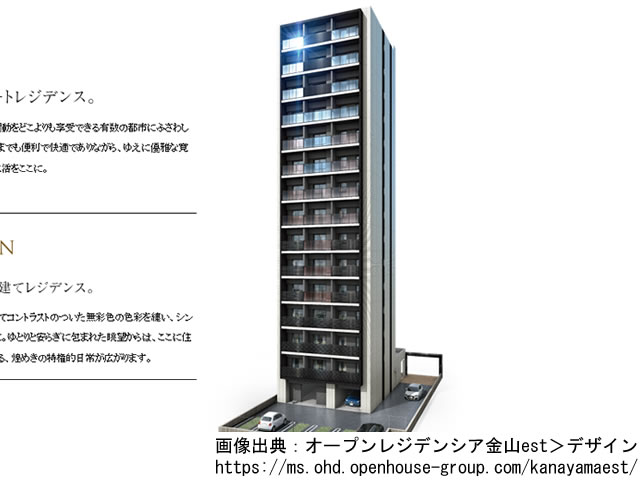 【愛知・マンションライブラリ】オープンレジデンシア金山est 2021年8月完成