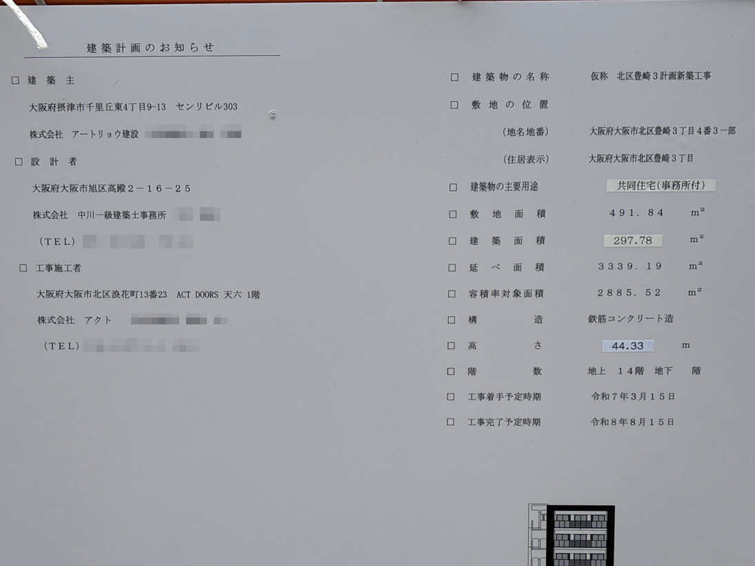 【大阪】中津駅徒歩4分に共同住宅を計画/2025年3月に着工