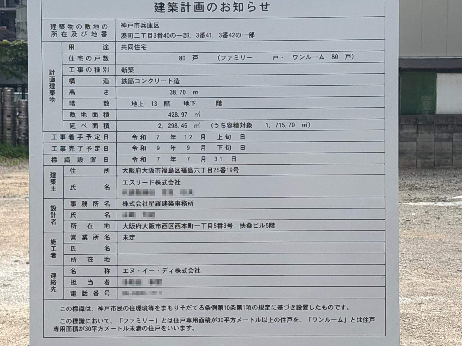 【兵庫】新開地駅徒歩4分に共同住宅を計画／2025年12月に着工